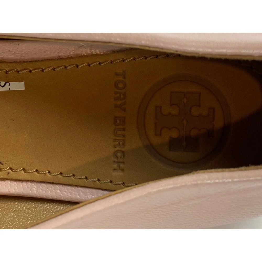 Tory Burch Benton Leather Slip On Ballet Flat Shoes Pink Womens‎ Size 5 NWOB